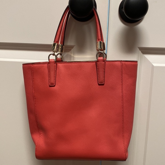 Coach purse with cross body strap option. Salmon colored, used, GREAT condition - Picture 2 of 4